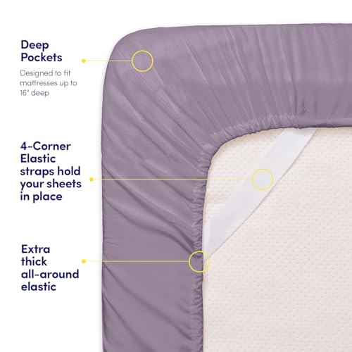 Image of 1500 Supreme Collection California King Sheet Sets Plum - Luxury Hotel Bed Sheets and Pillowcase Set for California King Mattress - Extra Soft, Elastic Corner Straps, Deep Pocket Sheets Plum