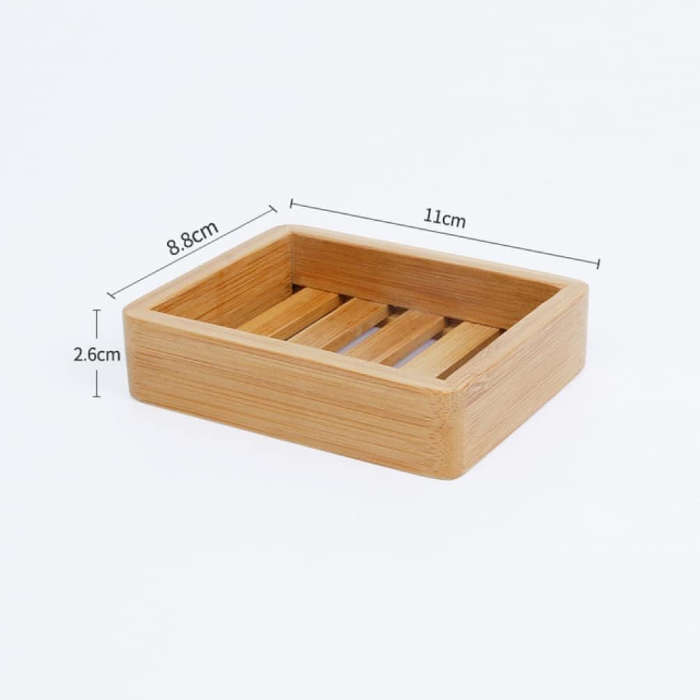 Jabonera, Caja de bambú, Bandeja, Caja Drenaje, Soporte for Herramientas Ducha, Mantiene Las Barras jabón, Limpieza en seco, fácil(I)