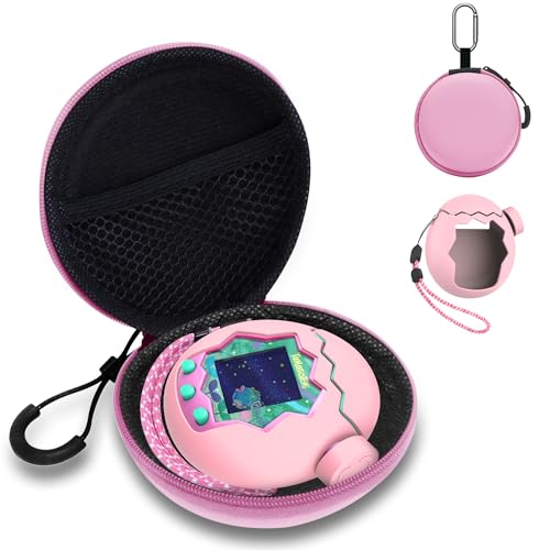 FIOPAZ Large Carrying Case and Silicone Case for Tamagotchi Paradise, Drop-Proof Protective for Tamagotchi Paradise Accessories with Body Cover, Lid Shell, Knob Cap, Lanyard & Keychain (Pink) by FIOPAZ - Used condition - US$6.89