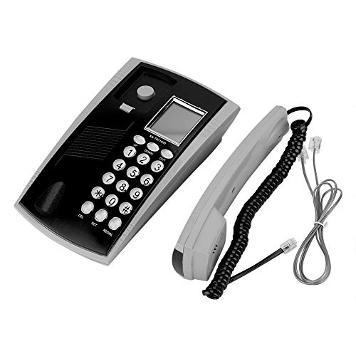Kabelgebundenes Telefon, Telefonerweiterung Telefonanrufer mit Blitzfunktion, Anrufbeantworter Unterstützung Wandbehang und flacher Desktop(schwarz)