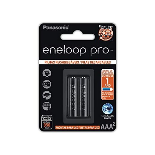 Pilha Recarregável Eneloop PRO AAA (Palito), BK-4HCDE/2BB, Panasonic, Cartela com 2 unidades