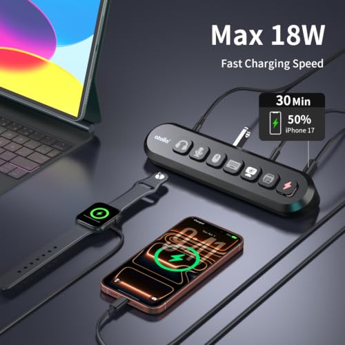 Image of atolla 7-Port Powered USB Hub, 4 USB-A 3.0+2 USB-C 3.0+1 Fast Charging Port