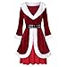 Produktbild Weihnachten Kleider Damen Langarm Samt Partykleid mit Gürtel Weihnachtsmann Kostüm Santa Claus Kostüm Weihnachtskleider Weihnachtsfrau Midi Kleid Vintage Brautkleid Cocktailkleid Rockabilly Geschenk
