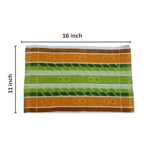 Image of Threadglow Decors Cotton Multicolor Lunch Towel /Napkin for School Kids (11 x 16 Inches) | Small Hand & Face Towel | Reusable Lunch Towels for Kids (Mix of Available Colors dispatched) (8)