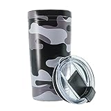 Military Gift Shop Black Camo 20oz Insulated Steel Tumbler with Leakproof Lid-Stainless Steel Vacuum Coffee Tumbler, Double Wall Coffee Cup, Thermal Travel Coffee Mug