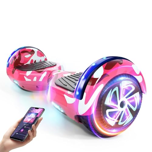 LIEAGLE Patinete, scooters de 6.5 pulgadas con luces LED dinámicas y ruedas todo terreno, 2 motores duales de 300 W, para adultos, niños, niñas y niños a partir de 6 años
