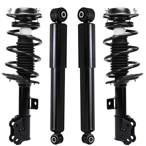 Detroit Axle - 4pc Front Struts Rear Shock Absorbers for 2011-2016 Hyundai Elantra 2012 2013 2014 2015, 2 Front Complete Struts w/Coil Spring Assembly 2 Rear Suspension Shock Absorbers Replacement