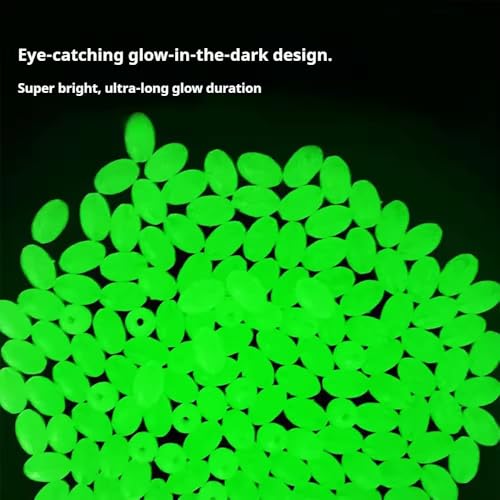375 piezas cuentas luminosas ovaladas verdes para pesca miniatura 5
