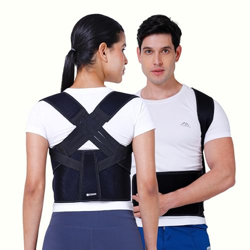 Image of ZEDAN Neoprene Posture Corrector Back Support Belt | Posture Corrector Belt For Back & Shoulder | Back Straightener Brace For Spine & Body Posture Correction | For Men & Women | Free Size (Style 03)