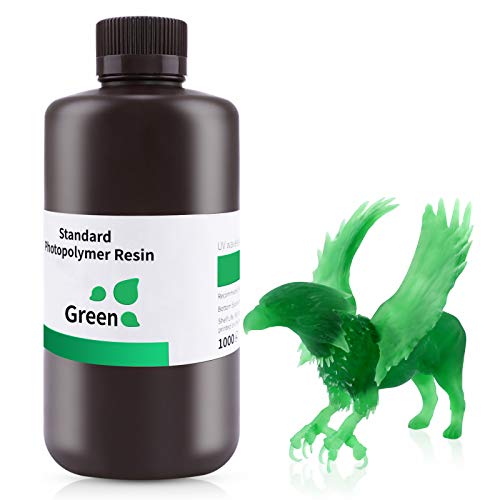 Image of ELEGOO Standard Photopolymer Resin LCD UV-Curing Resin 405nm 3D Printer Resin for Mars Saturn Jupiter MSLA DLP LCD 3D Printing Clear Green 1000g