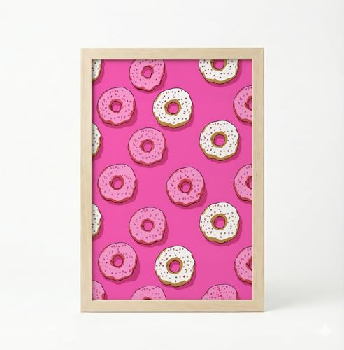 Image of BLINKART Food Pattern Aesthetic Modern Art Walls With Frame | Natural Wood Texture | Living Room Bedroom Office Wall Decoration | Poster Home Decor Frames Wall Bedroom | 12x8 Inches (D569)