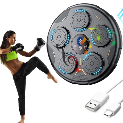 Music Boxing Machine, One Punch Boxing Machine, Intelligente Bluetooth Macchina da Boxe Musicale, Boxing Training per Casa, Reazione Oculare e Coordinazione Attrezzature Boxe per Bambini e Adulti