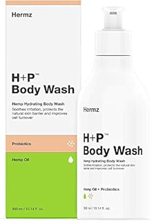 Hermz H+P Replenishing Sensitive Body Wash: Eczema & Psoriasis Body Wash for Dry or Sensitive Skin - Hemp Oil & Probiotics Moisture & Fight Dry Skin - Natural Shower Gel