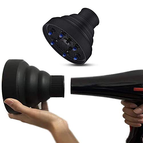 Travel Hair Dryer Diffuser Collapsible For Profession Blow Natural Wavy Fine Thick Hair