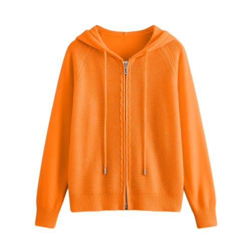 Cárdigan de mujer con cremallera y capucha de punto casual 6