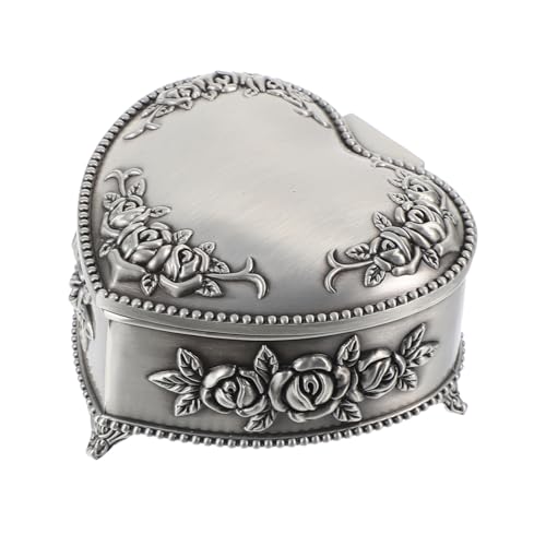Boîte à bijoux rose en forme de cœur petit coffret de rangement pour boucles d'oreilles et bagues