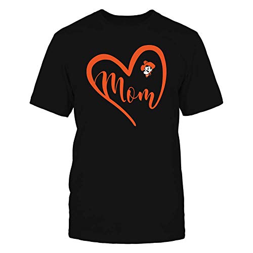FanPrint Oklahoma State Cowboys T-Shirt - Heart Mom - Team - Men s Tee Black XL