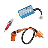 Bobina de encendido de alto rendimiento compatible con la mayoría de los modelos de scooters chinos, ATV, Go Karts con motores GY6 de 50 cc, 125 cc y 150 cc 139QMB, 152QMI y 157QMJ.