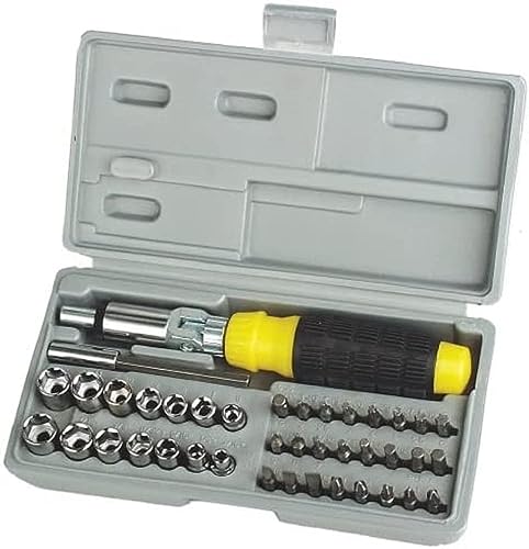 Mannesmann M29041 41-Piece Set of Socket Wrenches and Bits with 1/4 Inch / 0.635 cm Drive