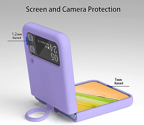 Image of MIDOS Back Cover Compatible with Samsung Z Flip 4 Silicone Case Full Protection Shock Proof Case for Samsung Galaxy Z Flip 4 (Purple)