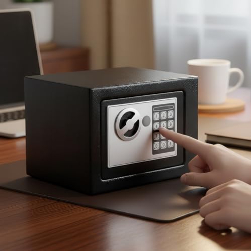 Cofre Eletrônico Teclado Digital + 2 Chaves Segurança Máxima (Preto)