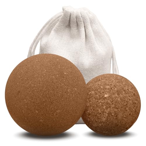 KCVV Massageball, Kork Faszienball Anzug 6 und 8 cm, Faszienball für Füße Umweltfreundlich und Tragbar, Kork Halbkugel Selbstmassage Geeignet für Rücken-, Nacken- und Fußmassage