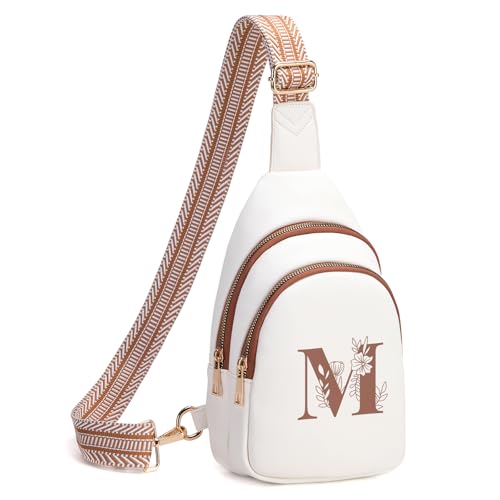 Viverte Personalized Mothers Day Gifts Initial Sling Bag PU Crossbody Bags