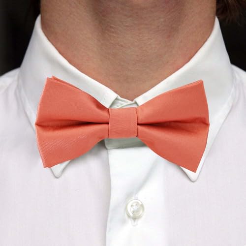 Image of Pre-Tied Adjustable Solid Tuxedo Bow Tie for Boys and Men