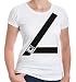 Produktbild buXsbaum® Damen Girlie T-Shirt Anschnallgurt | Sicherheitsgurt Seatbelt Gurt Sicherheit Auto | S, Weiß