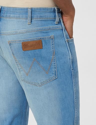 Image of Wrangler Men Blue Bostin Slim Fit Mid Rise Jeans