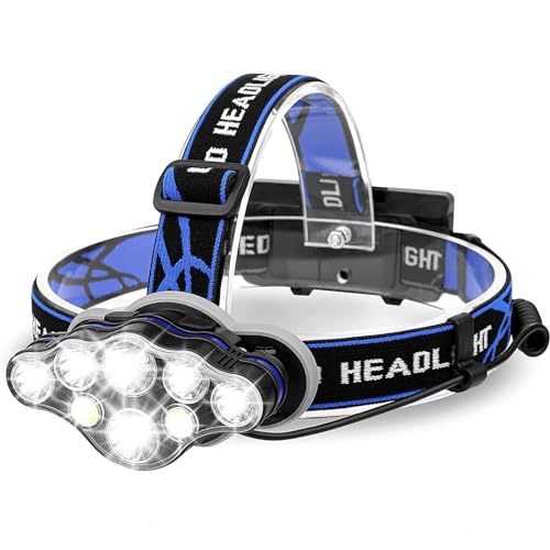 Lampe Frontale LED Puissante 13000 Lumens et Rechargeable Étanche