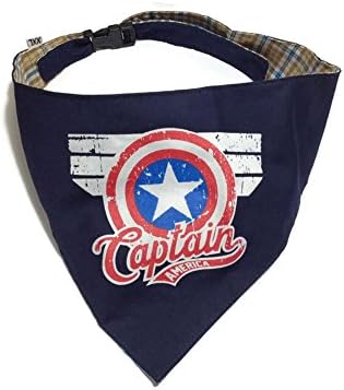 iDog and iCat Captain America Bandana Scarf Pet Dog Collar (XXL (45-55cm.)