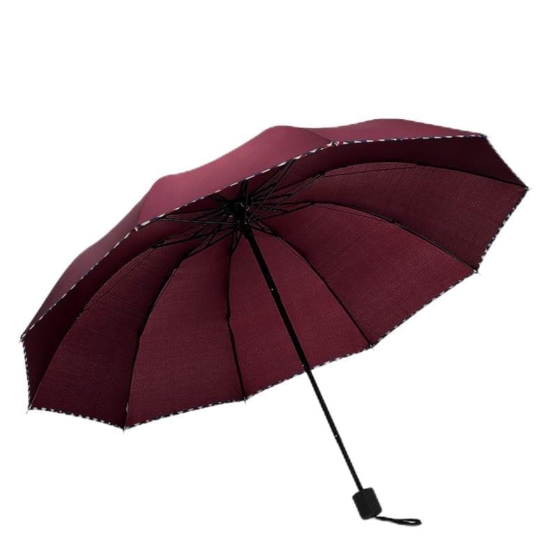 RENEESME Umbrellas for Rain Double Layer Automatic Reverse Umbrella Double Solid Color Rain Or Shine Foldable Umbrella Strong Umbrella for Wind and Rain(D)
