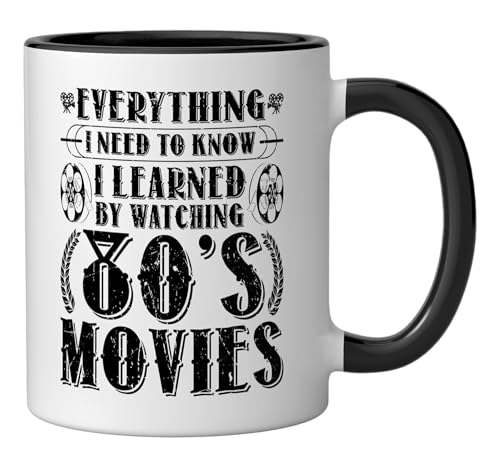 Taza de cerámica cine años 80 negra/blanca miniatura 2