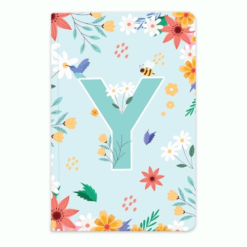 Image of Initial Y Premium Soft Bound Notebook Diary for Girls and Women (B6, 90 GSM, 160 Ruled Pages) Floral Design Notebook Journal Diary