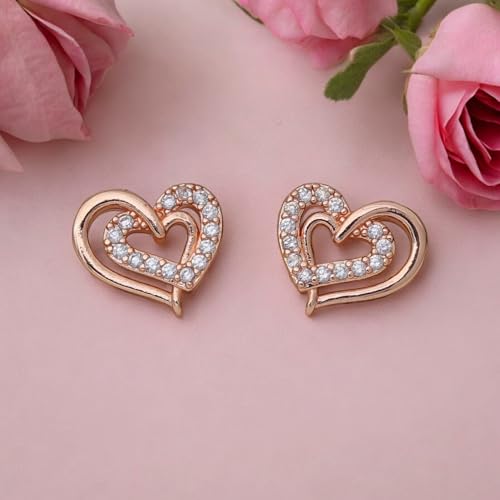 Image of Nilu's Collection Daily Use, Light Weight Cubic Zircon Stud Earrings| Perfect for baby girls, office goers