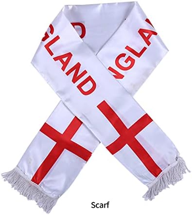 England Football Decoration Pack Scarf Cross Wig Football Cup Wig Flag Sunglasses 5 X 3 Ft England Flag , Wristbands ,Tattoo Stickers,Face Paint