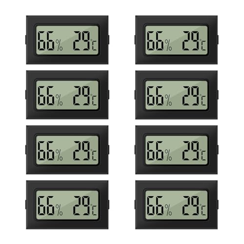 LYCXAMES Thermometer Hygrometer, 8pcs Mini LCD Digital Hygrometer Thermometer, 2in1 Innen Außenfeuchtemessgerät Temperaturmesser, Thermo Hygrometer...