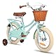 STITCH MANCHI 14 Zoll Kinderfahrrad mit Korb & Stabilisatoren für 3-5 Jahre alte Mädchen & Jungen, Mintgrün…