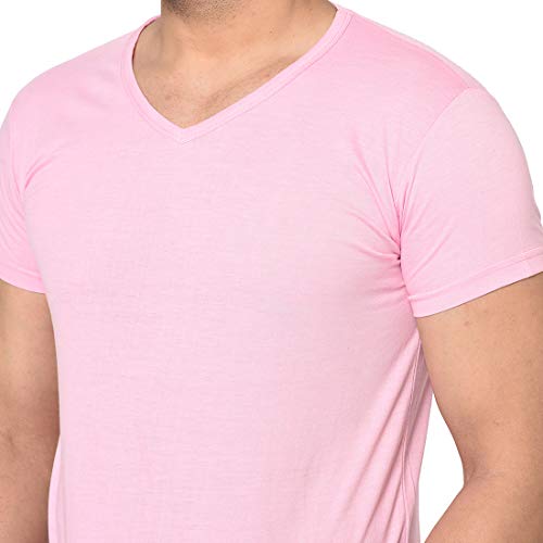 Image of Men's Cotton Blend Half Sleeve V Neck Tshirt