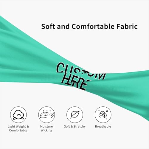 Image of Custom Sports Headband Custom Sweatband Bandana Add Your Image Logo Text Number. Bulk Custom Men Or Women Moisture Wicking Ventilate Elastic Headband