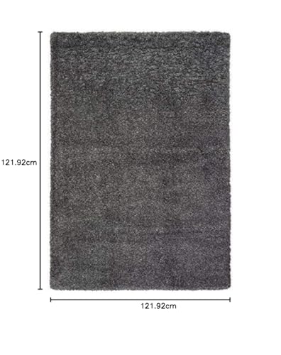 Image of Handwoven Microfibre 3D Rug for Living Room (Dark Beige, 4 X 4 Feet (Square), Microfibre)
