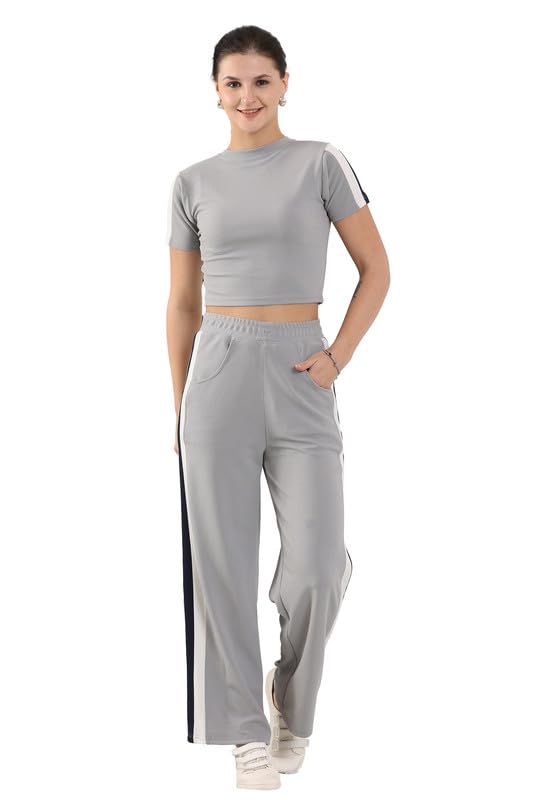 Women's Workout Crop Top & Pant Set | Yoga and Workout Co-ord Set for Women and Girls | Stylish Activewear-image-2