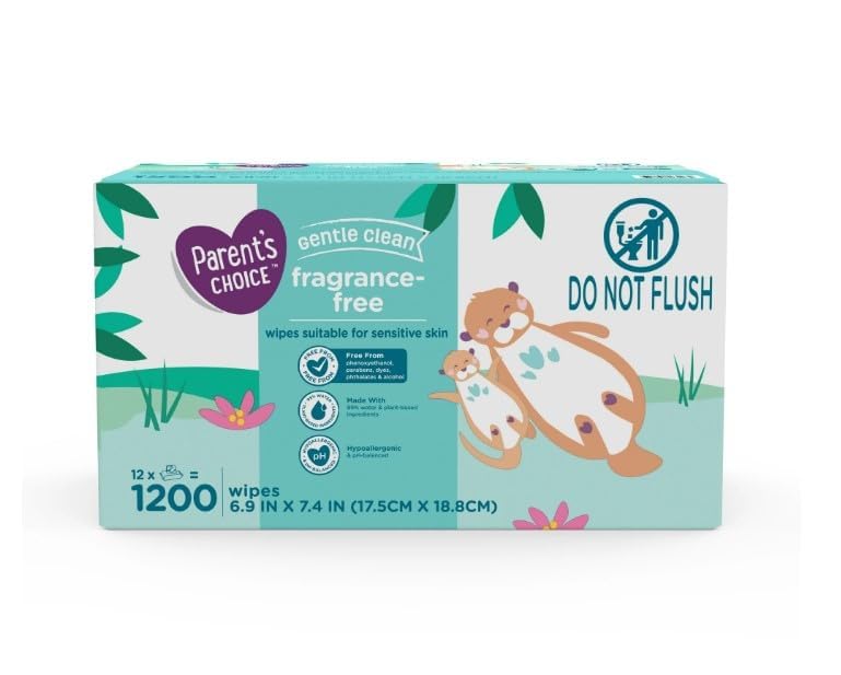 Image of Generic Fragrance~Free Baby Wipes, 1200 Count ~ White.