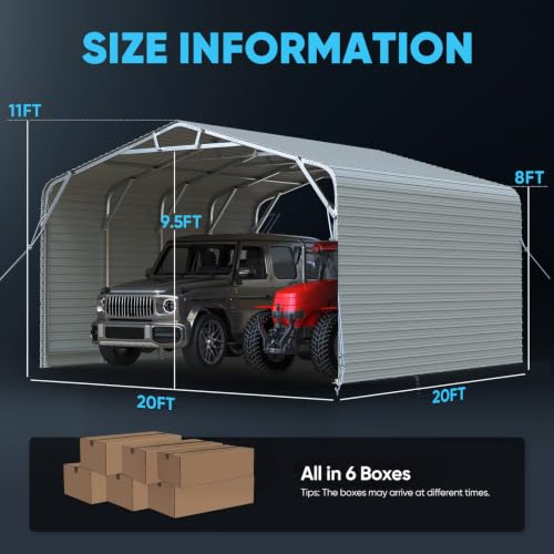 Quictent 20x20 FT Heavy-Duty 2-Car Carport