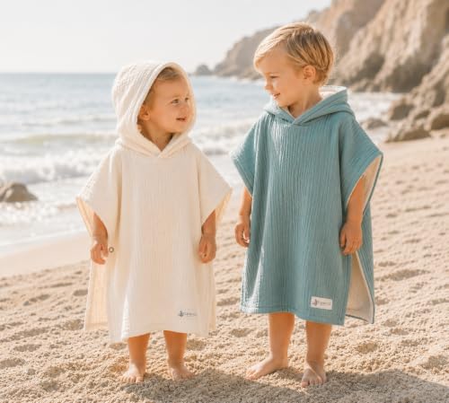 Image of Hooded Poncho Towel for Babies, Kids, and Toddlers - Versatile Swim and Bath Coverup for Beach and Pool Fun