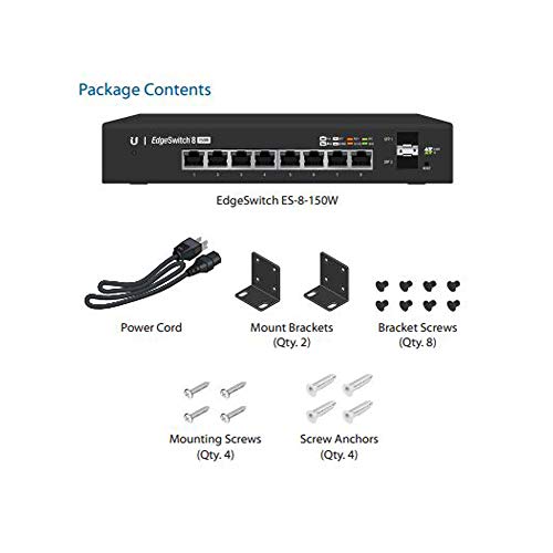 Edgeswitch 8 Es-8-150W Managed Poe Plus Gigabit Switch With Sfp 2 Sfp Port #TOP2