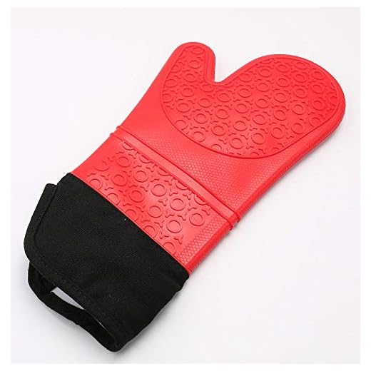MaiSung Oven Mitt Food Safe Oven Mitt Silicone High Temperature Resistance Suitable for a Variety of High Temperature Kitchen Appliances Take Things Flexibly/Non-Slip Equipped with an Oil Brush-Red