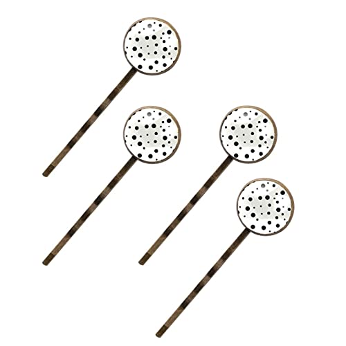 Barrettes à cheveux motif pois noir blanc pince coiffure fille et femme