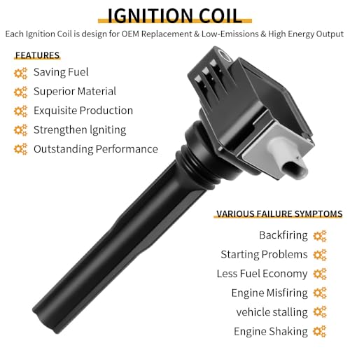 Image of Set of 6 UF826 Ignition Coil Pack With Iridium Spark Plugs Compatible with 2018-2022 Ford Expedition 2017-2020 Ford F150, 2017-2021 GT, 2018-2021 Lincoln Navigator 3.5L V6 for UF826 HL3Z12029A 368330